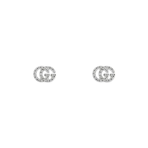 Gucci GG Running 18ct White Gold GG Stud Earrings YBD481678002