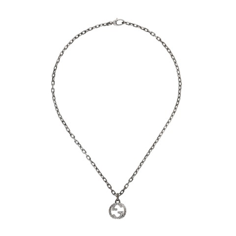 Gucci Interlocking G Sterling Silver Necklace 45cm YBB455307001