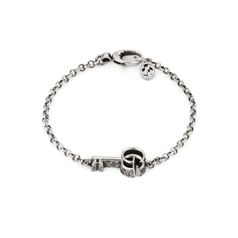 Gucci GG Marmont Key Sterling Silver Bracelet YBA632207001 - Size M