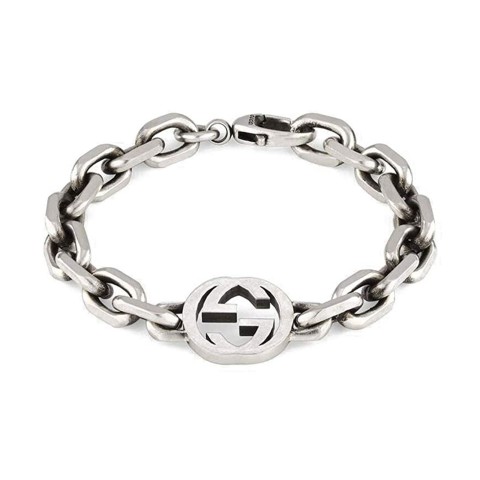 Gucci Interlocking G Sterling Silver Chain Bracelet YBA627068001018