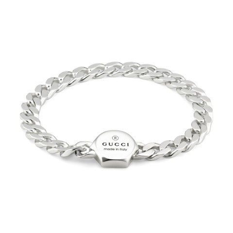 Gucci Trademark Sterling Silver Link 17cm Bracelet YBA779173002 - Size M