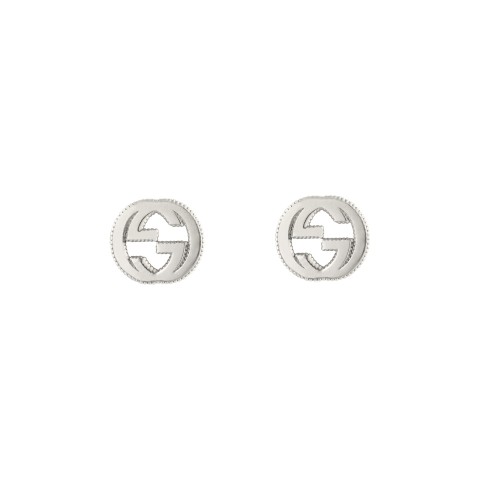 Gucci Interlocking G Sterling Silver GG Stud Earrings YBD479227001