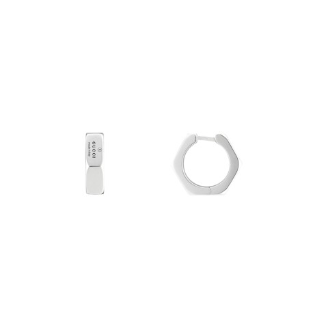 Gucci Trademark Sterling Silver Hoop Earrings YBD779170002