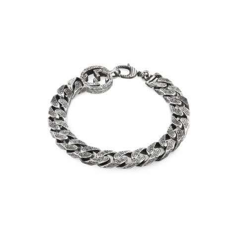 Gucci G Motif Sterling Silver Bracelet YBA454285001 - Size XL