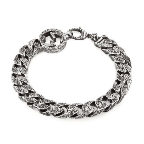 Gucci G Motif Sterling Silver Bracelet YBA45428500120 - Size XXL