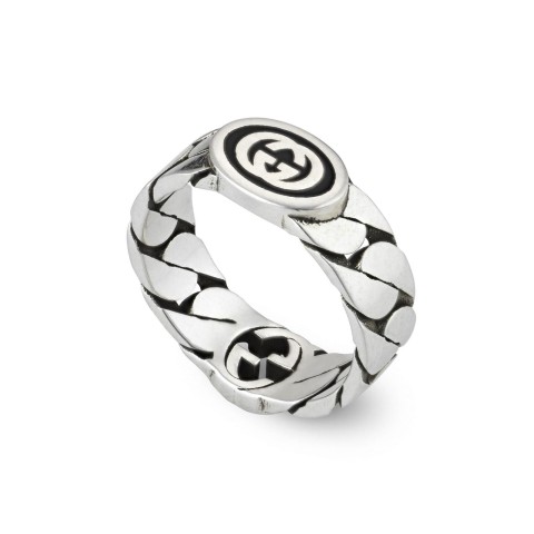 Gucci Aria Interlocking Silver Ring YBC678656001