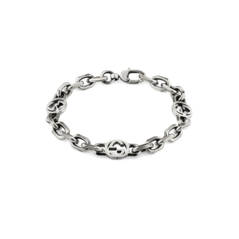 Gucci Interlocking G Silver Bracelet YBA620798002 - X Large