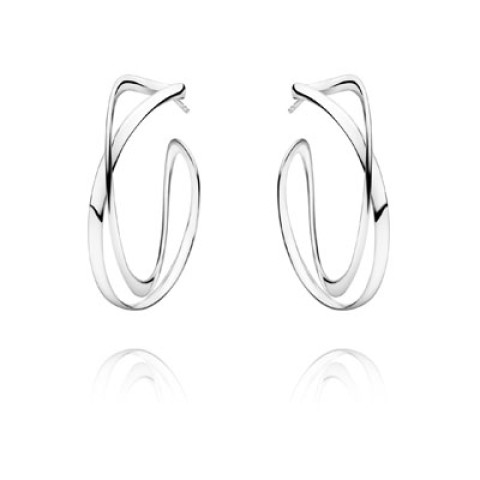 Georg Jensen Infinity Sterling Silver Hoop Earrings 3539267