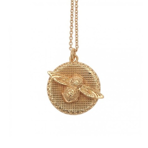 Olivia Burton 3D Bee Moulded Coin Womens Necklace OBJ16AMN08 Yellow Gold (