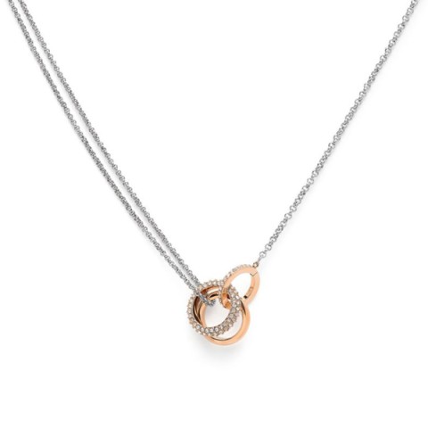 Olivia Burton Classic Entwine Silver & Rose Gold Plated Necklace 24100003
