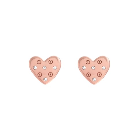 Olivia Burton Bejewelled Classics Rose Gold Heart Earrings OBJSAE03