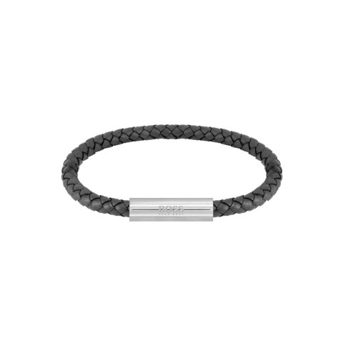 Hugo Boss Jewellery Black Braided Leather Bracelet 1580152