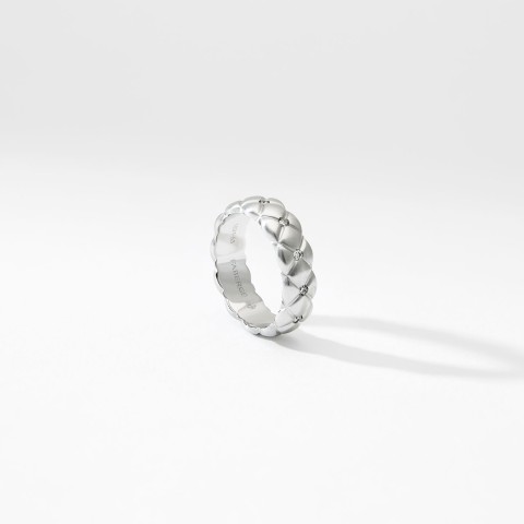 Faberg&eacute; Treillage Brushed White Gold &amp; Diamond Set Ring 452RG1031