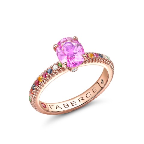 Fabergé Colours of Love Pink Sapphire Multi Gem Ring 831RG2978/17
