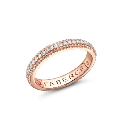 Faberg&eacute; Colours of Love Rose Gold Diamond Fluted Eternity Ring 847RG1748/94
