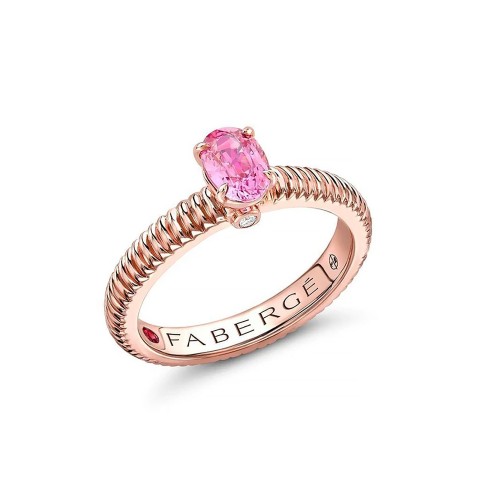Fabergé Colours of Love Rose Gold Pink Sapphire Fluted Ring 845RG2741/18