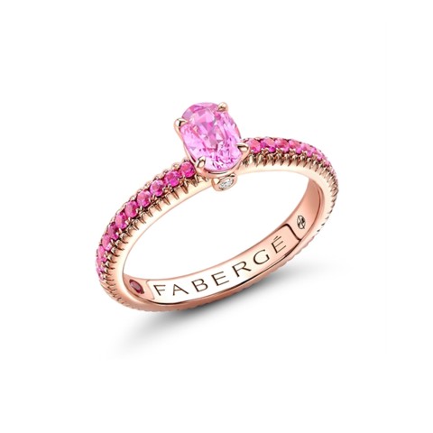 Fabergé Colours of Love Rose Gold Pink Sapphire Fluted Ring 845RG2741/18