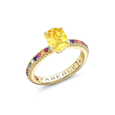 Fabergé Colours of Love Yellow Gold Oval Yellow Sapphire Fluted Ring 831RG3081/14