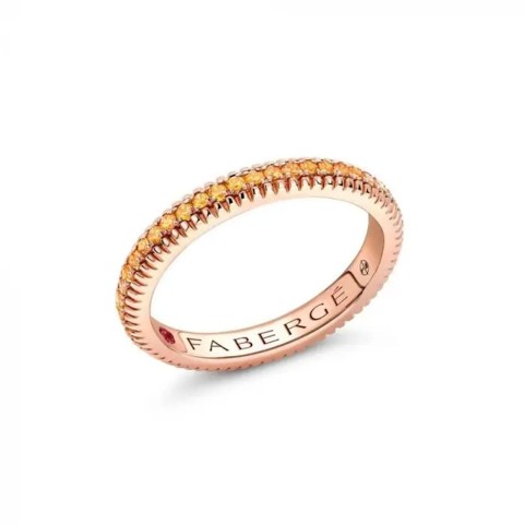 Fabergé Colours of Love Rose Gold & Orange Sapphire Fluted Eternity Ring 847RG3103/4