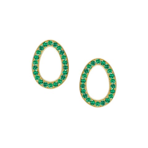 Fabergé Colours of Love Yellow Gold Sasha Emerald Egg Stud Earrings 1554EA2790  1