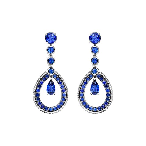 Fabergé Colours of Love White Gold Blue Sapphire Teardrop Earrings 1388EA2542/10