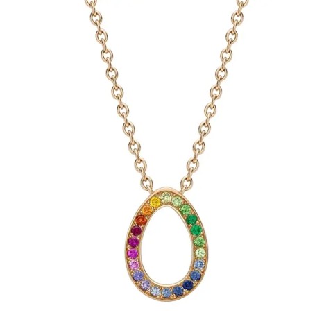 Fabergé Colours of Love Rose Gold Rainbow Sascha Egg Pendant Necklace 1552NE3019 1