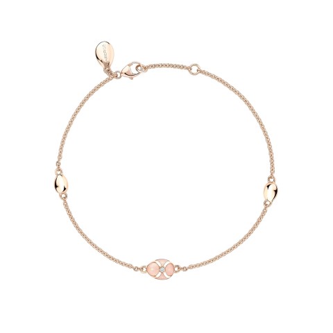 Fabergé Heritage Rose Gold Pink Guilloché Enamel Chain Bracelet 1317BT2389