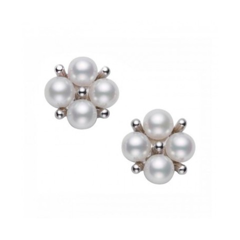 Mikimoto 3.25mm Pearl Cluster Earrings PE 1479 W