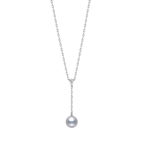 Mikimoto 7.5mm Pearl and Diamond Drop Pendant PP20226D W 
