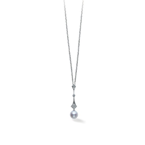 Mikimoto Pearl and Diamond Vintage Pendant PP 1813D W 