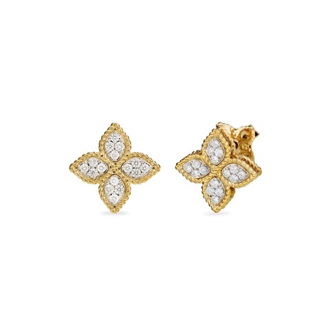 Roberto Coin Princess Flower 0.38ct Diamond Petal Earrings 