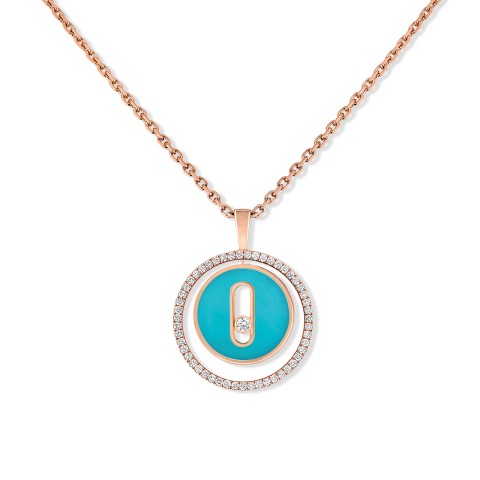 Messika Turquoise Lucky Move PM Rose Gold 0.16ct Diamond Necklace 11649-RG