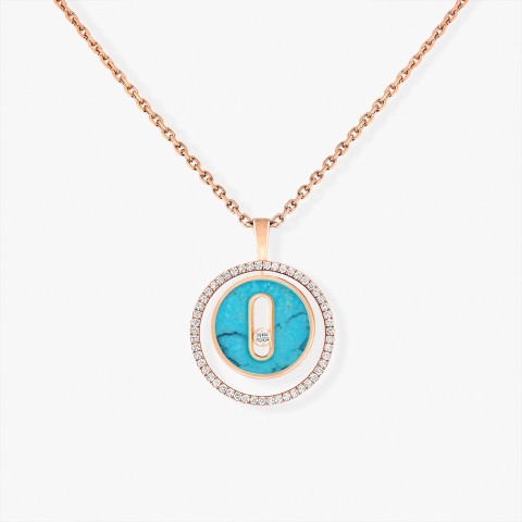 Messika Lucky Move Rose Gold Turquoise and 0.16ct Diamond Pendant 11649-RG