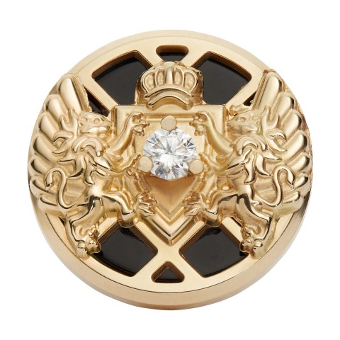Balmain Emblem Diamond and Onyx Single Stud Earring ABAJ01ER0001