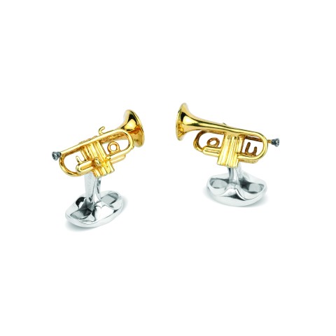 Deakin & Francis City Gold Plated Trumpet Cufflinks