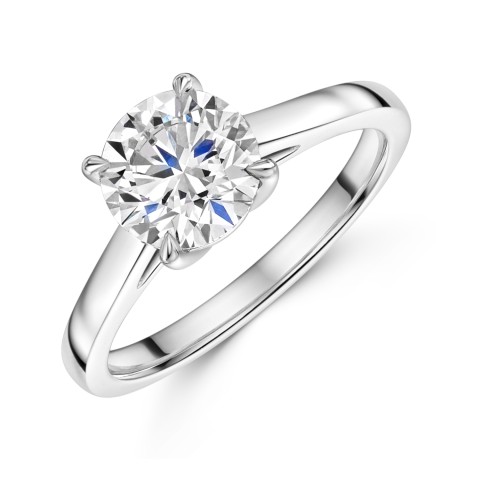 Platinum Lab Grown 1.50ct Round Brilliant Diamond Solitaire Ring