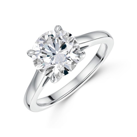 Platinum Lab Grown 2.00ct Round Brilliant Diamond Solitaire Ring