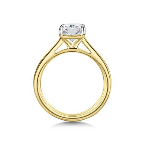 18ct Yellow Gold Radiant Cut 2.50ct Lab Grown Diamond Solitaire Ring