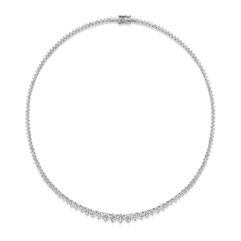 Platinum Lab Grown 10.00ct Diamond Necklace