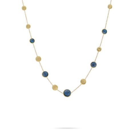 Marco Bicego Jaipur 18ct Yellow Gold London Blue Topaz Necklace CB1243 TPL01 Y 02