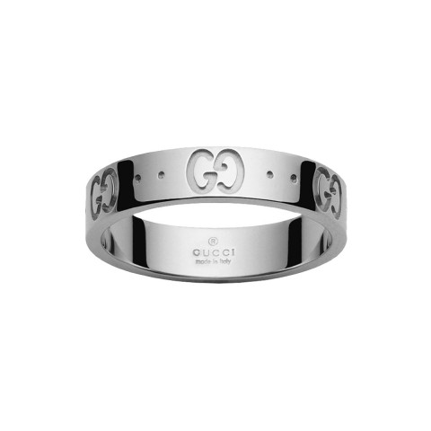 Gucci Icon 18ct White Gold 4mm Ring YBC073230002