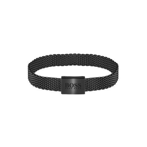Hugo Boss Jewellery Mens Essentials Black Mesh Bracelet 1580038M