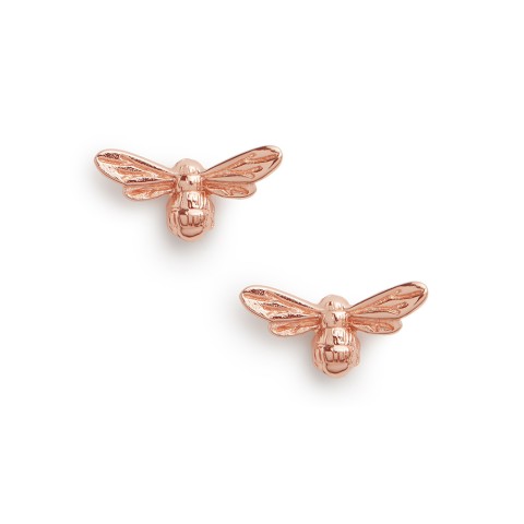 Olivia Burton Lucky Bee Rose Gold Stud Earrings Front
