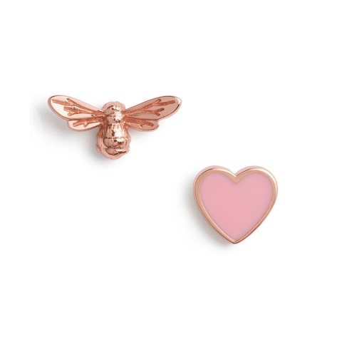 Olivia Burton Pink and Rose Gold Tone You Have My Heart Stud Earrings OBJLHE44