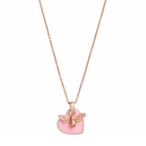Olivia Burton Pink and Rose Gold Tone You Have My Heart Necklace OBJLHN16