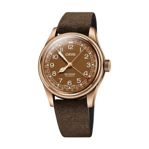 Oris Big Crown Brown Leather Mens Watch Front
