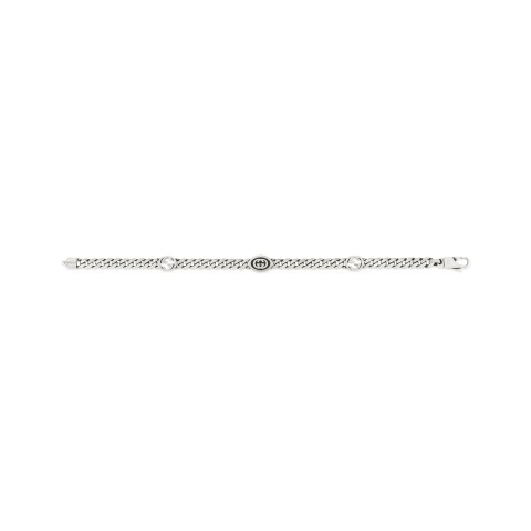 Gucci Aria Interlocking G Silver Bracelet 17 Inches YBA678660001