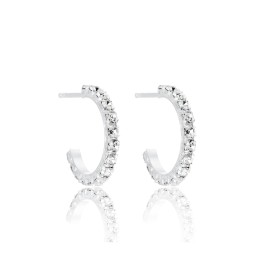 268649c01 Silver Cubic Zirconia Hoop Earrings