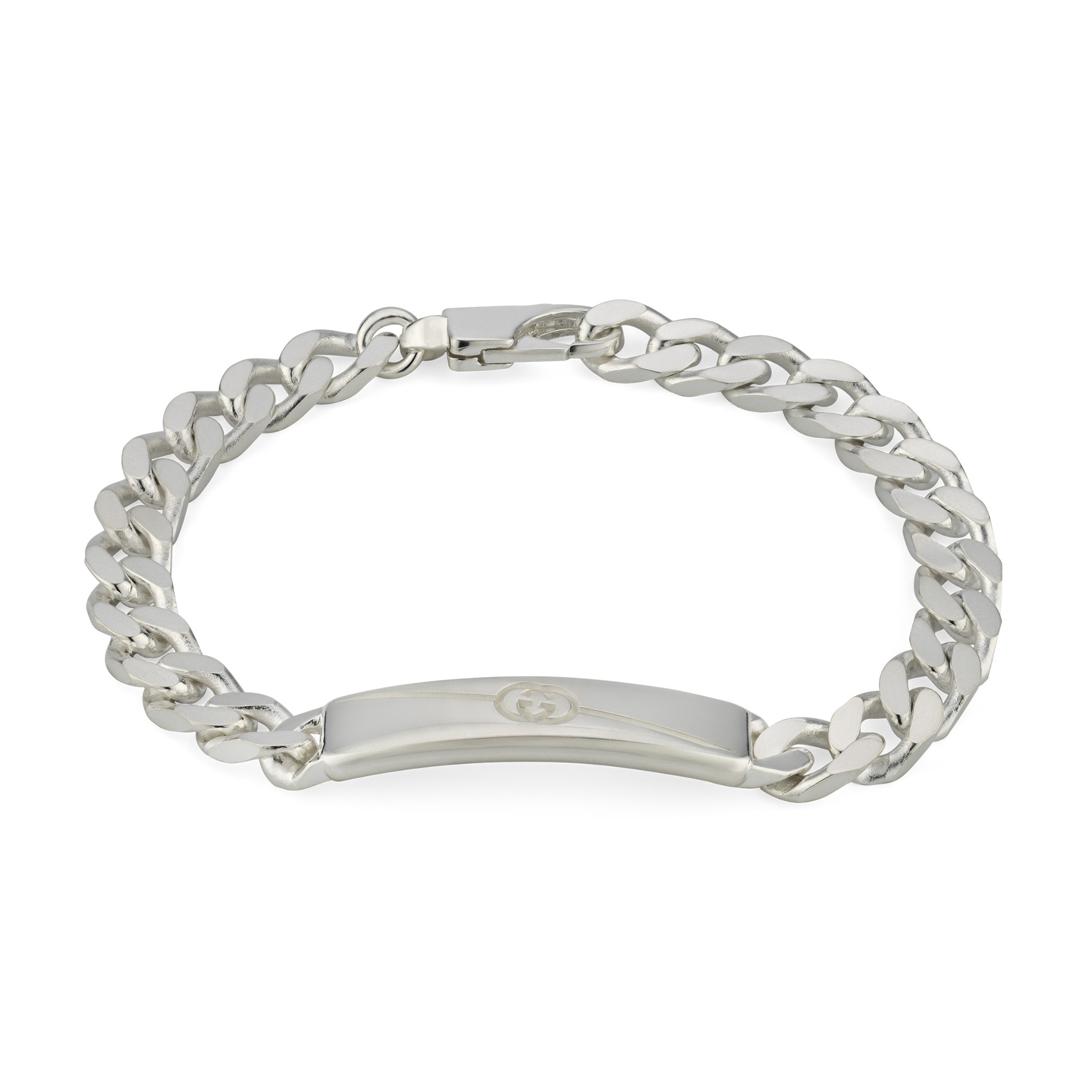 Gucci Interlocking Tag Chunky Silver Bracelet YBA774054001