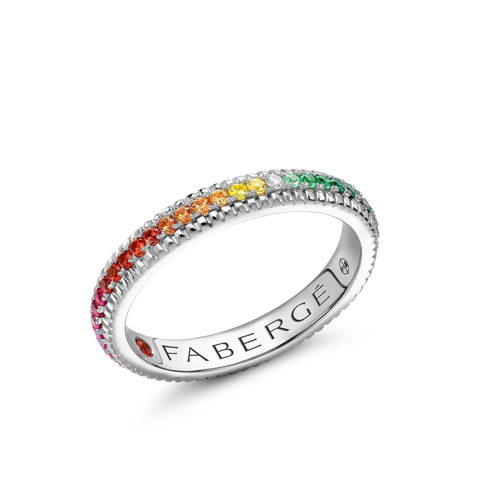 Fabergé Colours of Love Multi Gem Rainbow Eternity Ring